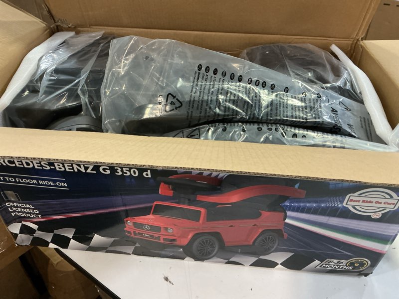 Condition photo showing New/Like New for best ride on cars 3 in 1 mercedes g-wagon push car for toddlers 1 to 3 years old, kids outdoor stroller with music, horn sounds, and handle, realistic driving experience, black
