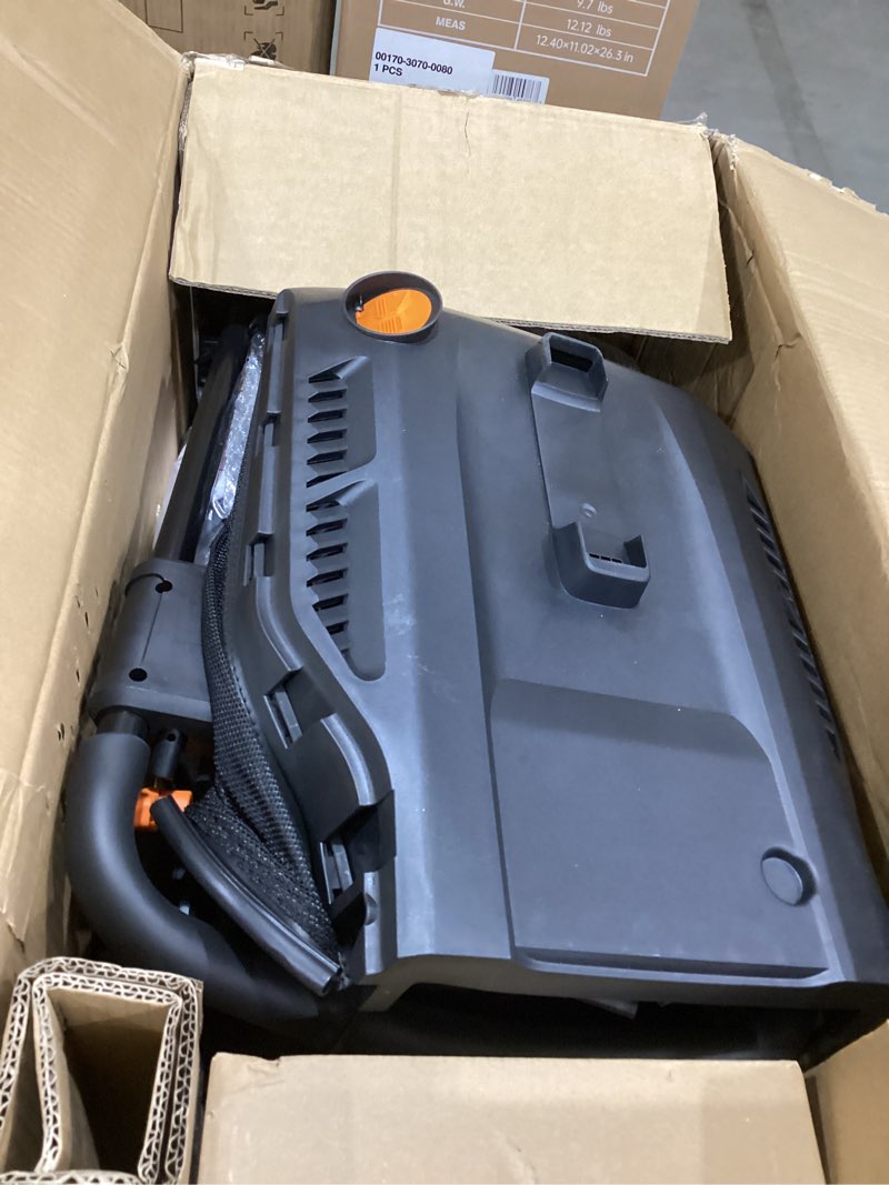 Condition photo showing As Is for worx 14" cordless lawn mower, 2 in 1 electric mower cuts quietly, compact & lightweight push lawn mower with 6-position height adjustment for small yards, 2 batteries & charger included, wg779 14" 40v mower w/(2) 4.0ah batteries