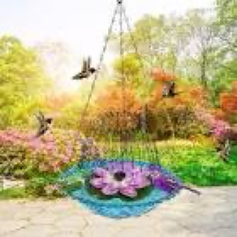 Hanging Solar Bird Bath Fountain for Outdoors, Solar Powered Water Fountain Pump with Vibrant Design