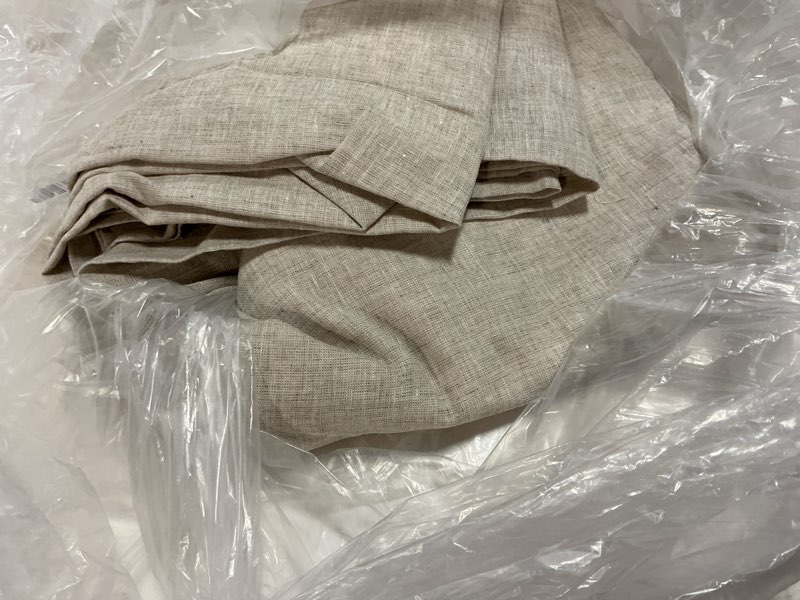 Condition photo showing Good Condition for european linen curtain - single panel, 48x84, flax