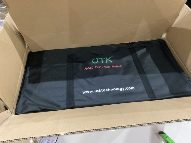 Condition photo showing New/Like New for utk 70''x 24'' large far infrared heating pad,pure jade heating pad, full body fsa hsa eligible pad with 429 individual nature gemstones, personal use, memory function, auto-off, travel bag included 24x70 inch (pack of 1)
