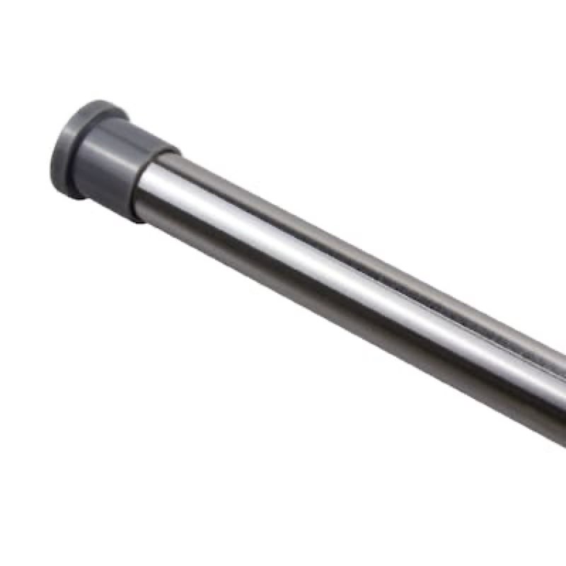 style selections 42-in to 72-in brushed nickel tension single straight adjustable shower curtain rod