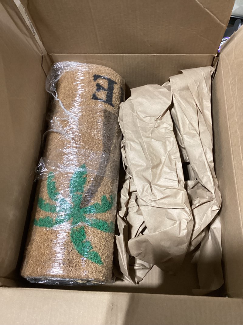 Condition photo showing New/Like New for KAF Home - 17 x 30 Coir Doormat - Welcome Palm Trees