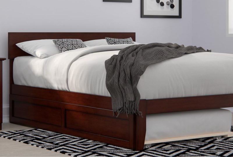 AFI Twin Size Trundle Bed in Walnut