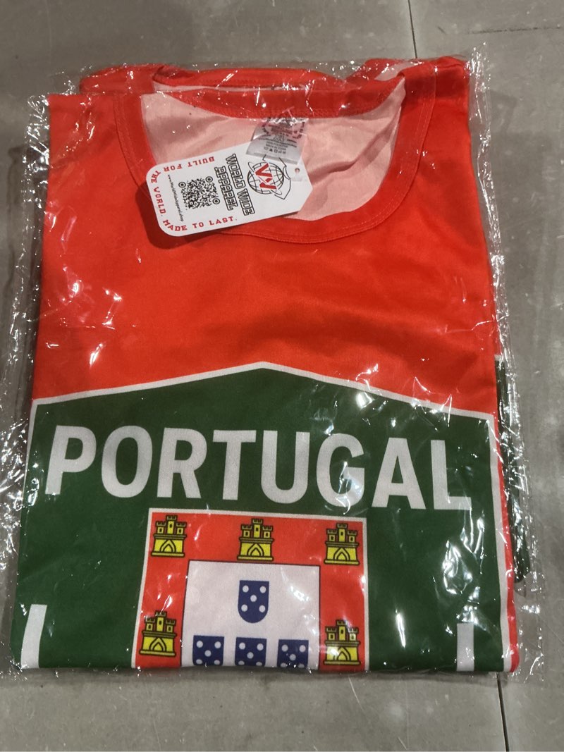 orange portugal-themed x-large t-shirt featuring the country's national coat of arms