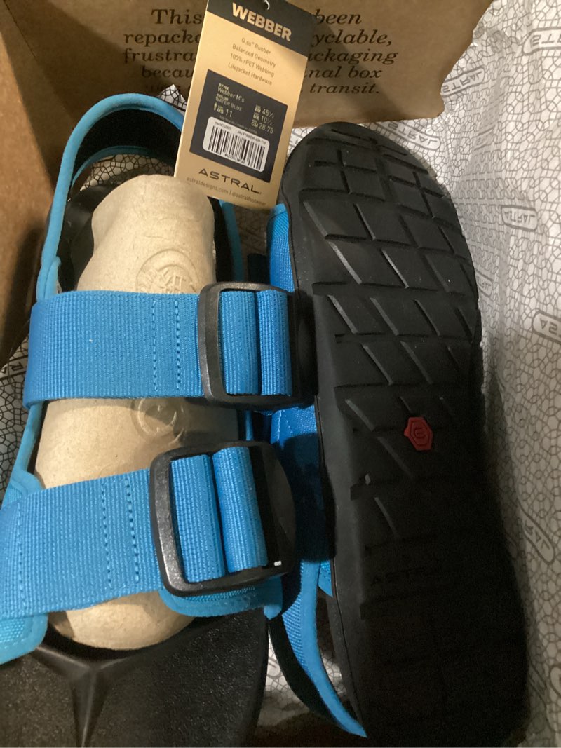 Condition photo showing New/Like New for astral webber sandal in water blue at nordstrom, size 11