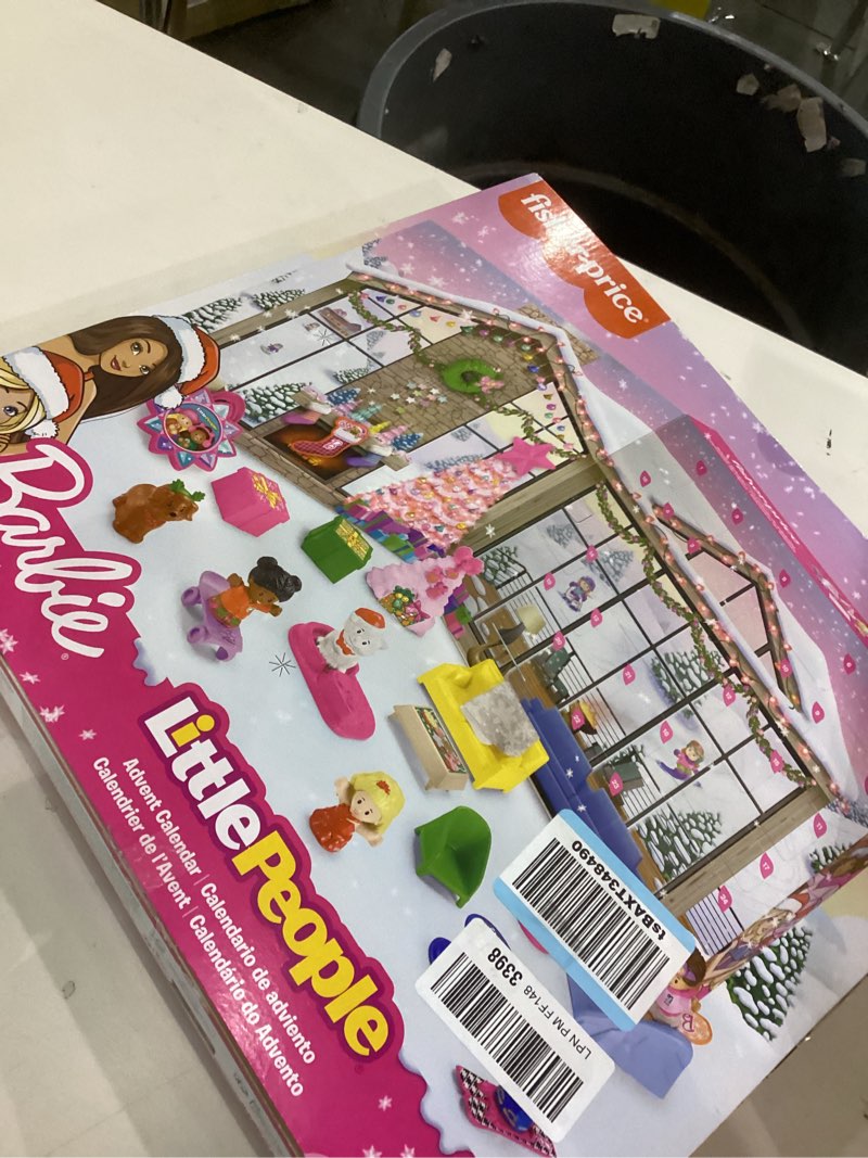 Condition photo showing New/Like New for Fisher-Price Little People Barbie Toddler Toy 2025 Advent Calendar Playset, 24 Christmas Figures & Pieces for Pretend Play Kids Ages 18+ Months