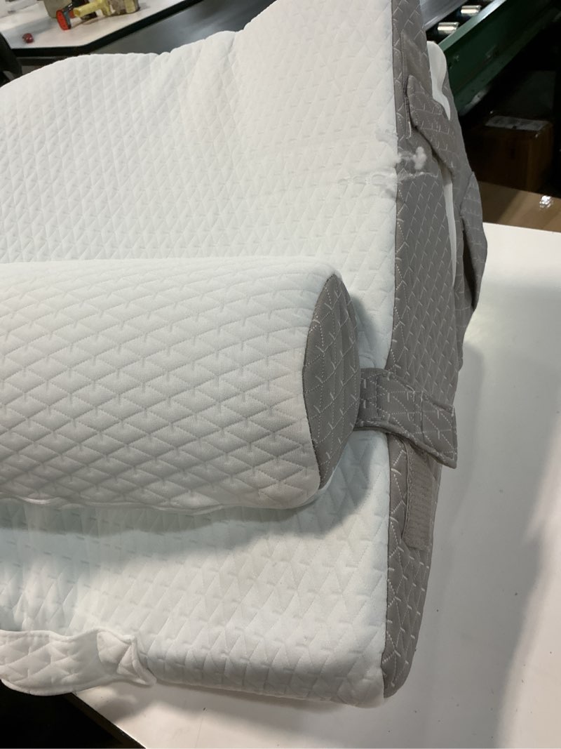 Condition photo showing As Is for happybuy adjustable 3-piece bed wedge pillow set: ideal for post-surgery recovery, acid reflux relief & sound sleep. comes with washable jacquard cover foam support!