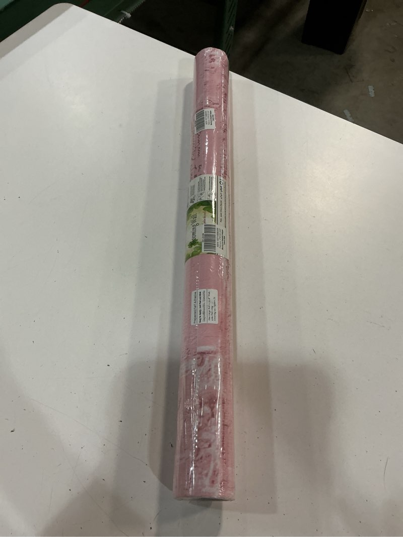 Condition photo showing New/Like New for blooming wall paitned brick pink peel and stick wallpaper decor