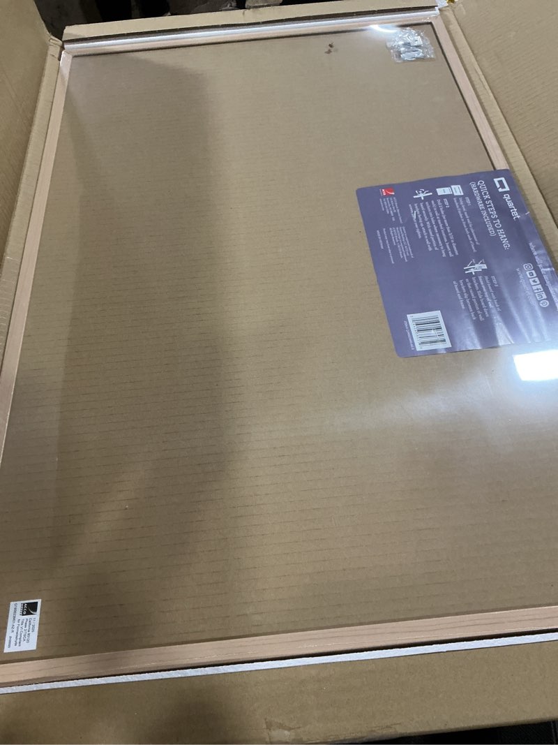 Condition photo showing New/Like New for Quartet Cork Bulletin Board  23  x 35   Oak Finish Frame (35-380352Q)