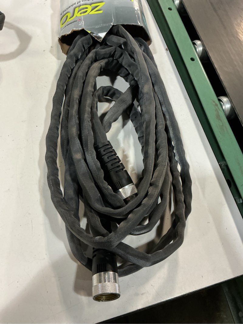 Condition photo showing As Is for zero-g teknor apex 5/8-in x 25-ft premium-duty kink free woven gray hose