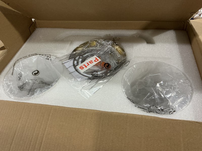 Condition photo showing As Is for gold 2-light traditional bathroom vanity light fixtures over mirror, modern vanity lights for living room, standard e26 base, aged brass aged brass 2-light