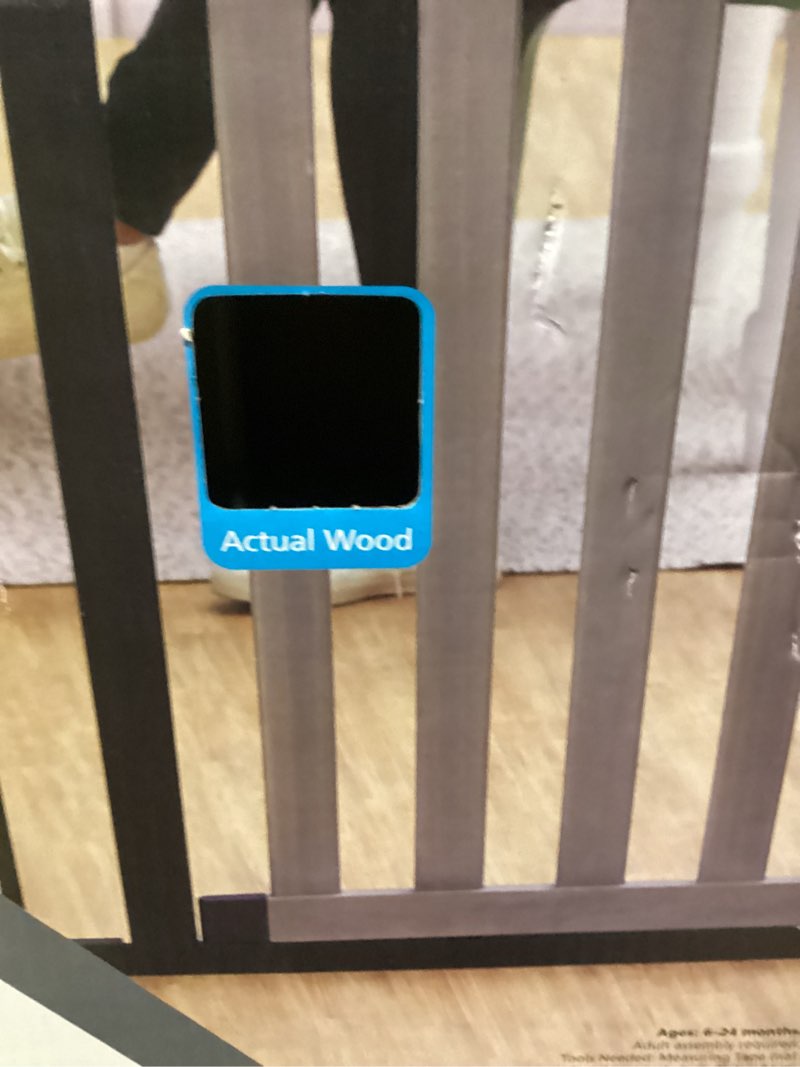 Condition photo showing Good Condition for safety 1?? wood-and-metal flat slat gate  grey