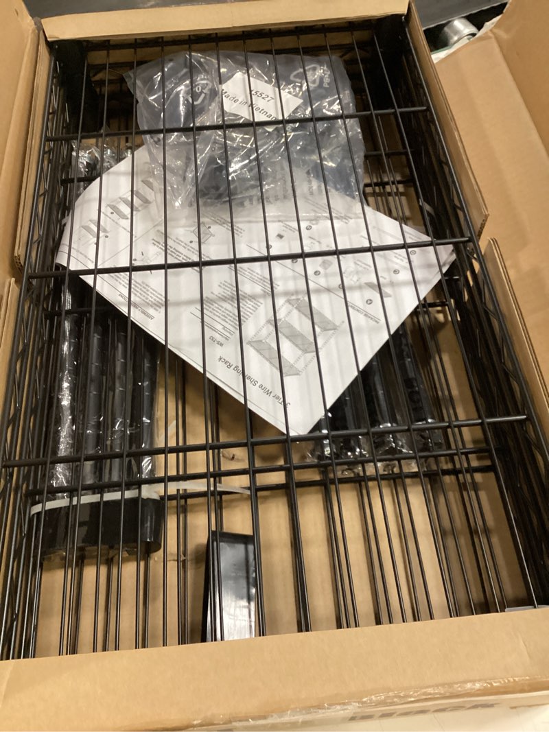 Condition photo showing New/Like New for bestoffice wire shelving cart unit 3 shelves shelf rack layer tier black