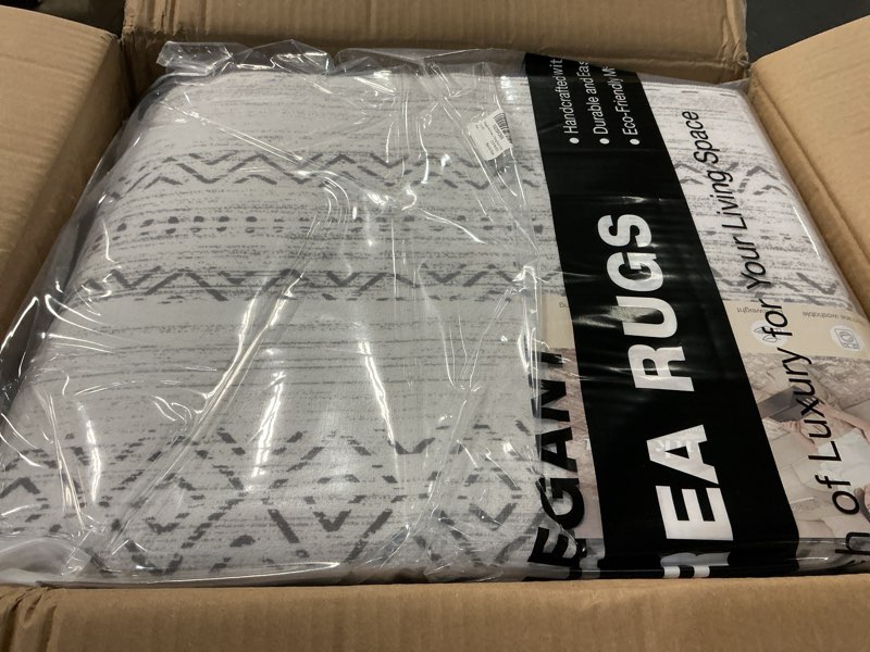 Condition photo showing Good Condition for Nakagishi 8x10 Area Rugs Living Room: Washable Boho Large Neutral Soft Farmhouse Rug Stain Resistant Modern Moroccan Non-Slip Indoor Carpet for Bedroom Nursery Kids Playroom Office Dining Room- Gray Boho Grey 8' x 10' (Rectangular)