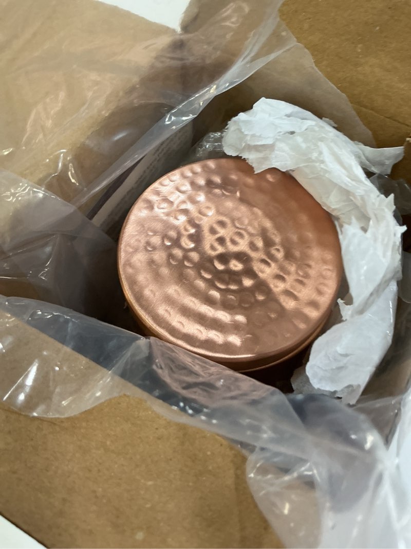 Condition photo showing Good Condition for 2activelifepure copper water carafe with cup – 1 liter (1000ml) bedside water bottle, hammered honeycomb design, leak-proof copper drinking water vessel, ayurvedic tamra jal container, easy to clean