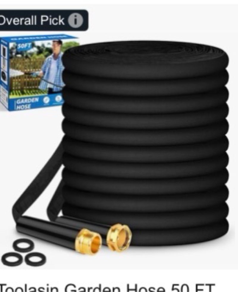 itsonestep garden hose 50ft, 3/4" ght non-expanding water hose lightweight, flexible garden hose wit