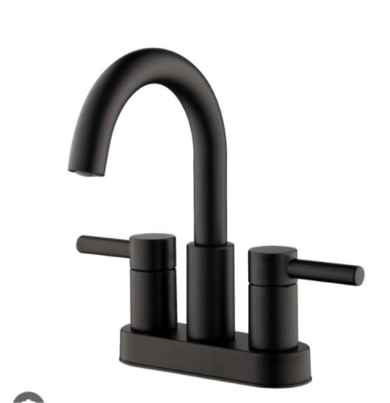 allen + roth Harlow Matte Black 4-in centerset 2-handle WaterSense...