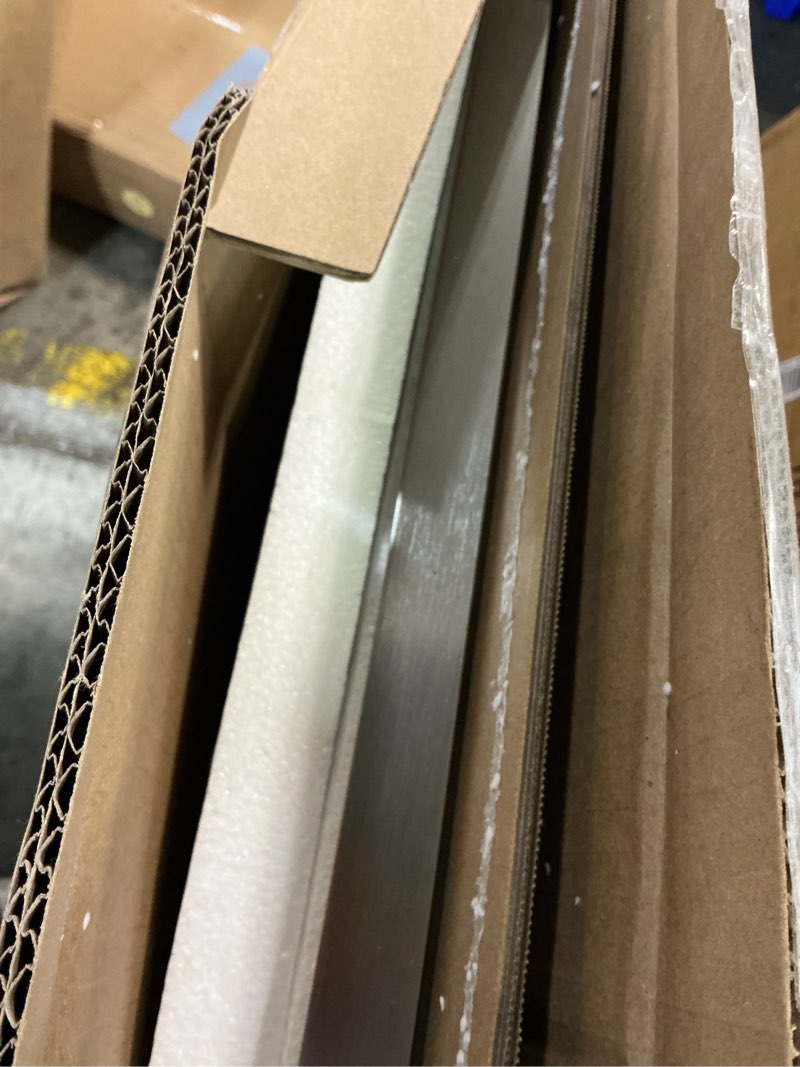 Condition photo showing Good Condition for keonjinn 24 x 30 inch brushed nickel bathroom mirrors for over sink, beveled rectangle framed mirrors for wall, farmhouse bathroom vanity mirror, tempered glass, square corner brushed nickel 30"l x 24"w