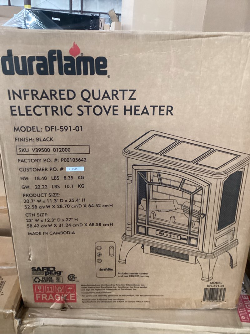 Condition photo showing New/Like New for duraflame Infrared Quartz Electiric Stove Heater - DFI-591-01 - Black