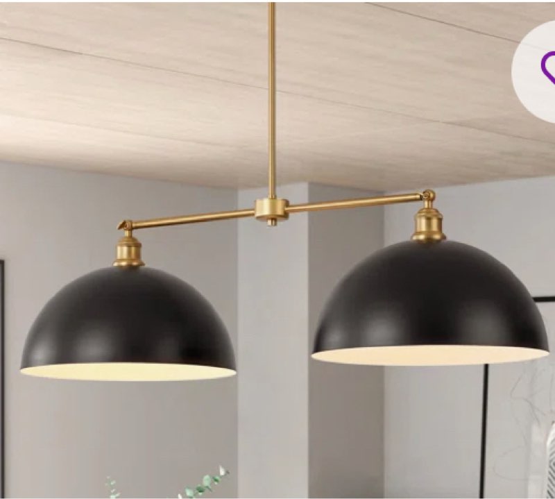 2 - Light Dimmable Dome Kitchen Island Pendant Light
