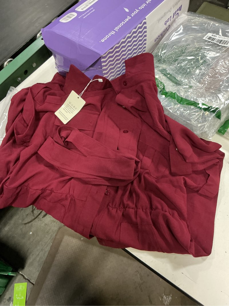 Condition photo showing Good Condition for dinyin women's elegant off shoulder long pants sexy bodycon wide leg jumpsuits club rompers large 10825_2burgundy