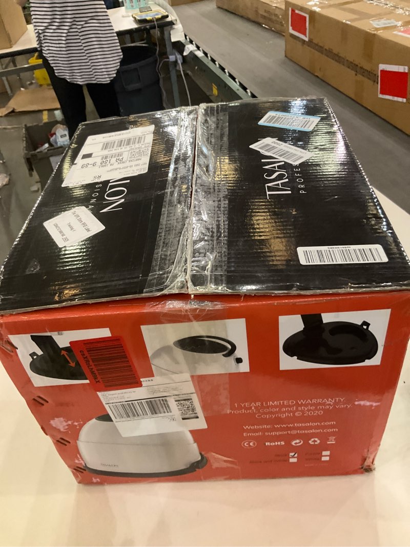 Condition photo showing As Is for TASALON Portable Hooded Hair Dryer Bonnet, 1875W Height Adjustable Salon Home Hair Dryer with Hood, 3 Heating Settings - Black Black Large