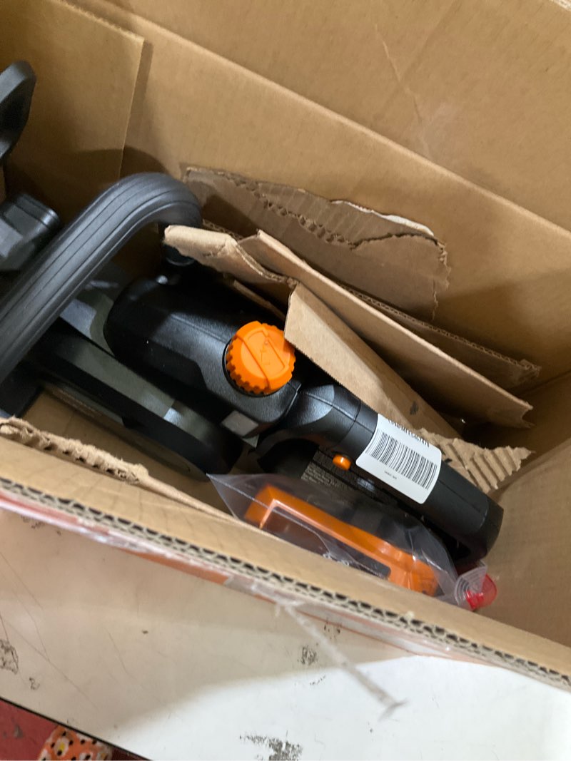 Condition photo showing As Is for worx wg322 20v power share 10" cordless chainsaw with auto-tension