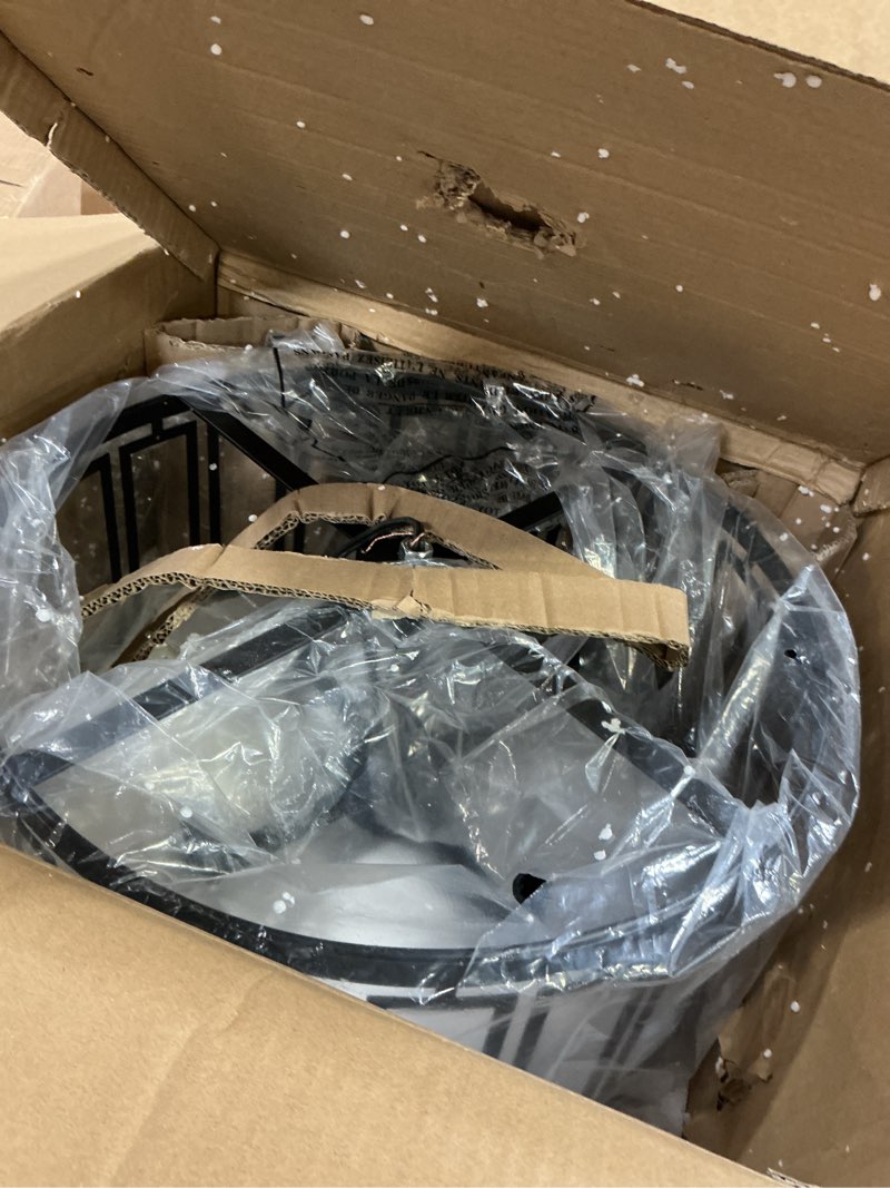 Condition photo showing Good Condition for Modern Crystal Chandeliers, 4 Lights Black Pendant Lighting Fixture for Dining Room Adjustable Hanging Ceiling Light for Kitchen Island Matte Black-4LT