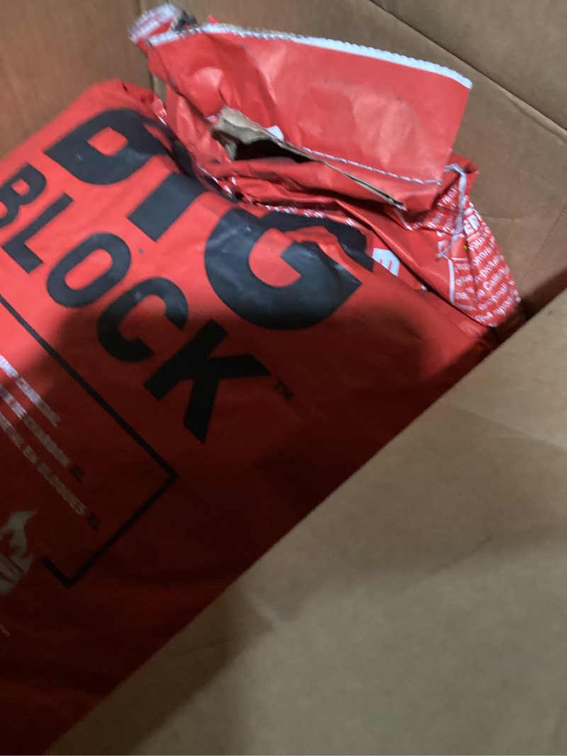 Condition photo showing As Is for kamado joe big block xl premium 100% all-natural hardwood lump charcoal reusable up to three times and 18-hour burn times, 1-pack, 20lbs model kj-char 20-pound charcoal