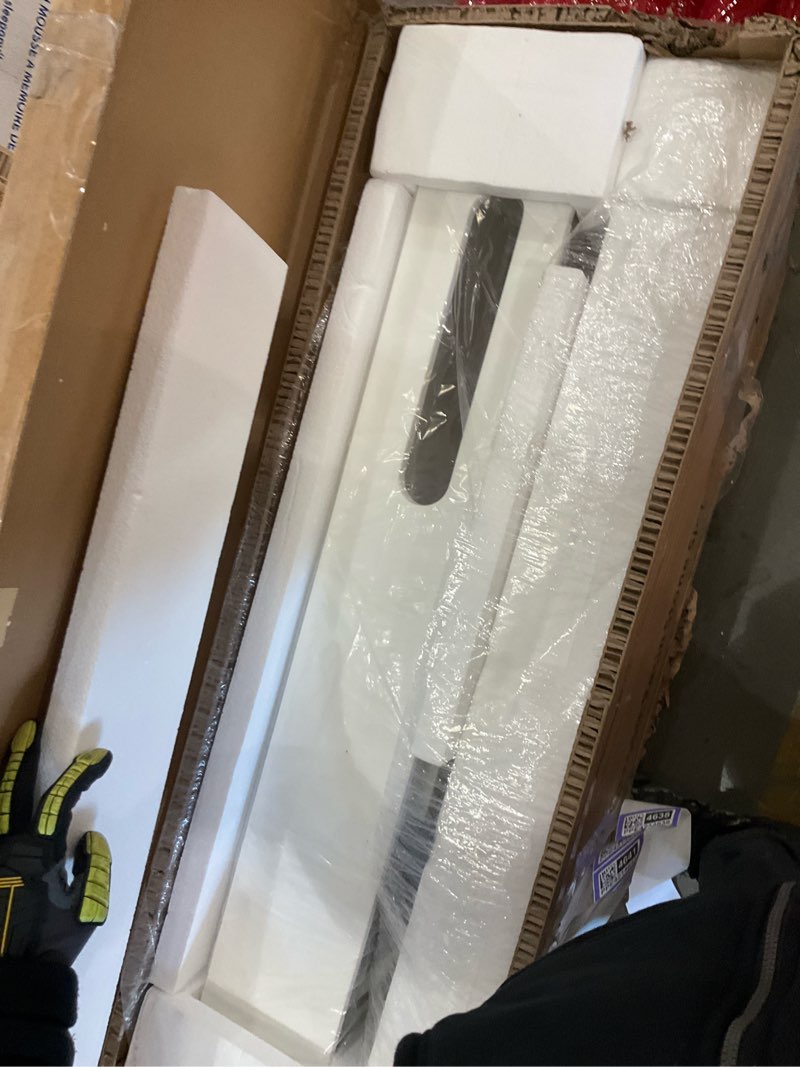 Condition photo showing Good Condition for gesipor 40"x19" wall mount bathroom vanity with led smart sensor light, stone resin floating vanity sink rectangular vessel white trough art basin with shelf layer 40"x19" white with led