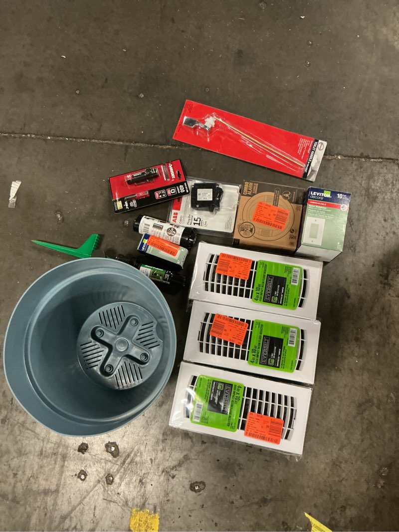 mixture of small assorted tools, screws, latches, and home repair accessories