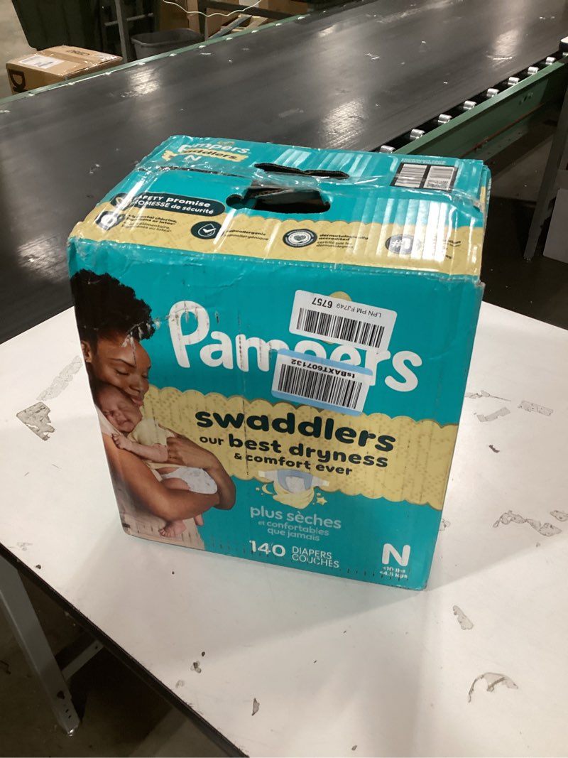 Condition photo showing New/Like New for Pampers Swaddlers Diapers, Size 0 (up to 10 lbs), 140 Count, Absorbent, Keeps Baby Dry and Comfortable, Skin Safe Disposable Baby Diaper (Packaging May Vary) Newborn 140