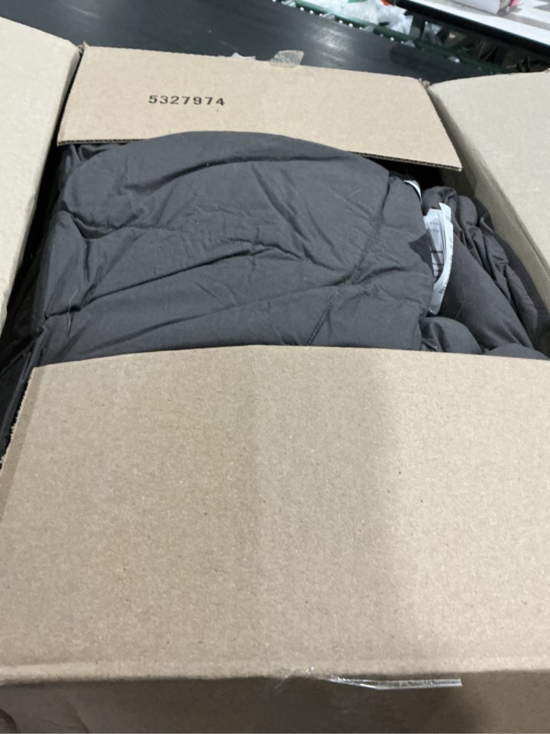 Condition photo showing As Is for l lovsoul goose feather down fiber comforter queen size, 100% organic cotton fabric duvet insert,1200tc,750+fill power, hotel collection, all season grey bedding comforters with 8 tabs queen(90x90inches) grey/all season