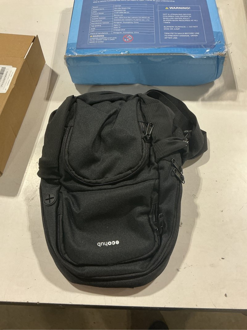 Condition photo showing Good Condition for ecohub crossbody bags for women men, anti-theft rfid blocking sling backpack water resistant chest shoulder daypack, black