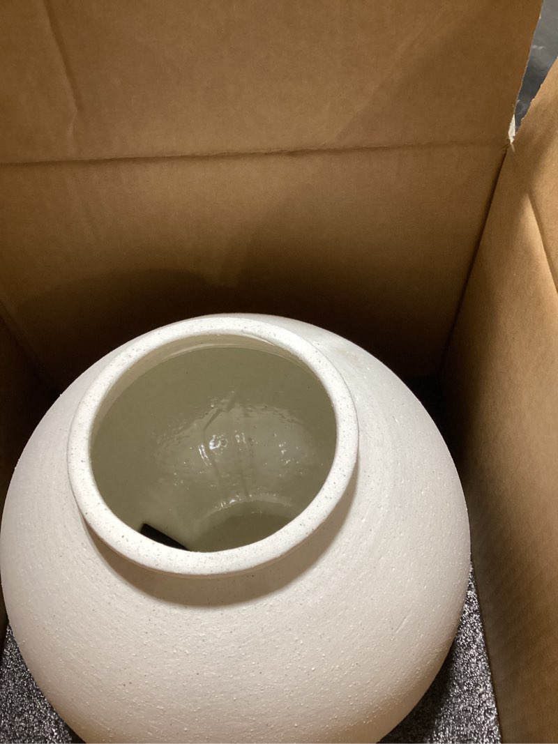 Condition photo showing New/Like New for Ceramic Rustic Vase, 10.8 Inch Farmhouse Minimalist Tall Flower Vase for Table, Living Room, Home Decor, Bathroom, Holiday, Wedding, Set of 1, Sandstone White Sandstone White 10.8 inch