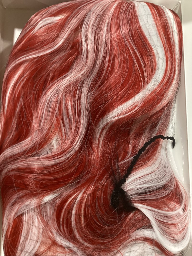 Condition photo showing Good Condition for MAGQOO Orange Flame Fire Wig Girls Short Curly Wavy Orange Hair Wigs Synthetic Heat Resistant Cosplay Costume Party Wigs Orange Ombre