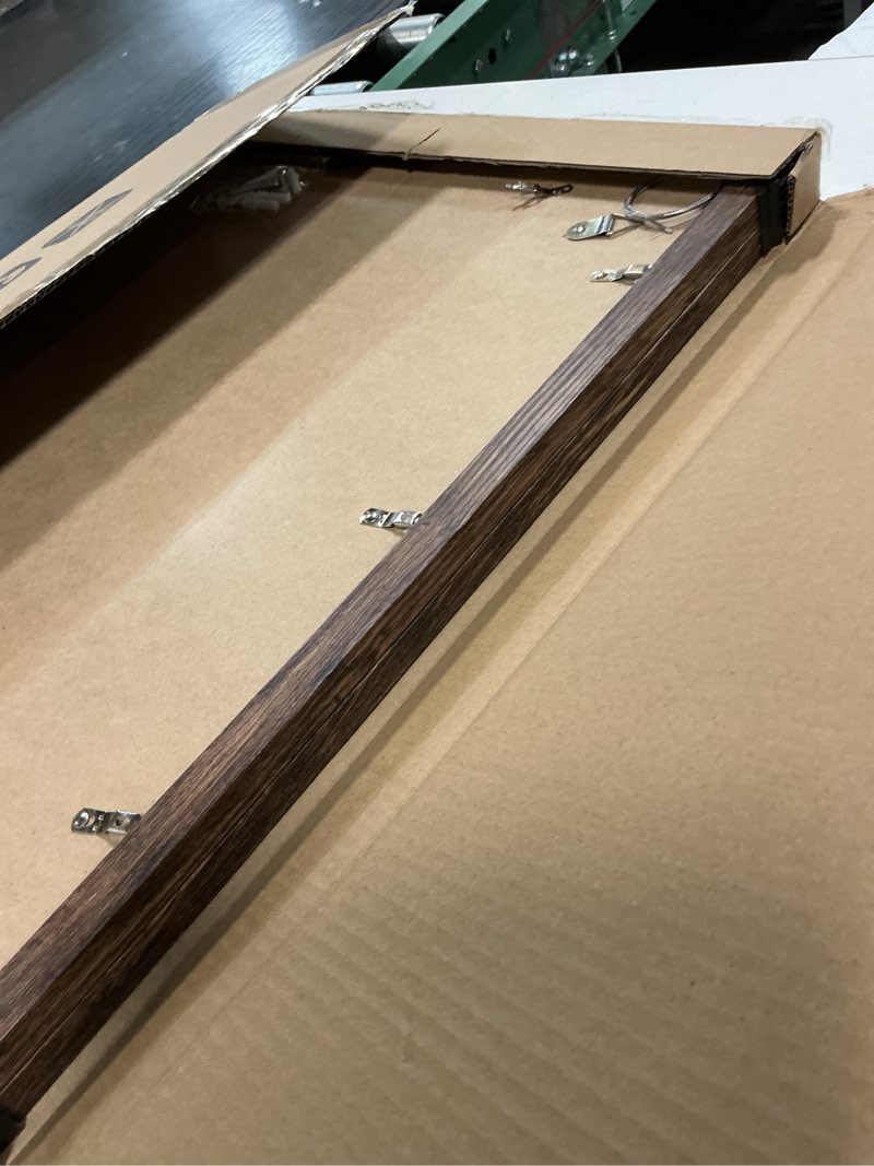 Condition photo showing Good Condition for 16x20 frames set of 2, rustic brown wood style - display 16 x 20 picture without mat or 11x14 picture with mat, wall mounting horizontal and vertical rustic brown 16x20 in