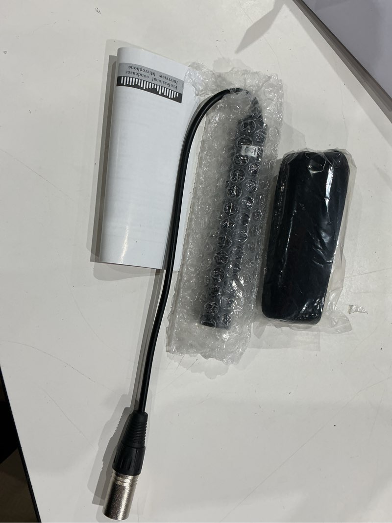Condition photo showing As Is for focusfoto professional handheld shotgun dv interview mic microphone for video dslr camera camcorder with xlr cable & windshield