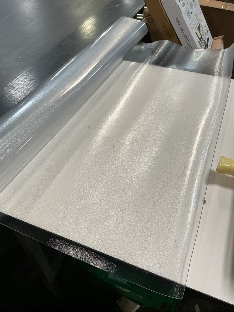 Condition photo showing As Is for Clear Table Protector Mat Pad Thickness Translucent Frosted, Desk Protector Mat, Non-Slip PVC Clear Desk Pad, Heat Resistant & Waterproof Clear Desk Writing Mat (Size unknown) 