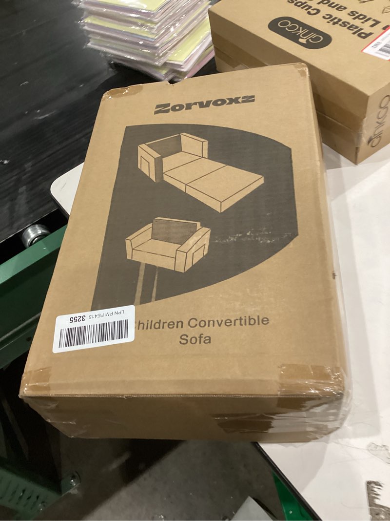 Condition photo showing New/Like New for Kids Couch, 2-in-1 Toddler Chair Comfy 1-3 Years Old, Convertible Kids Chair, Toddler Couch Sofa, Kid Sofa to Lounge Bed for Boys and Girls Gifts, Kids Recliner, Grey Standard Grey