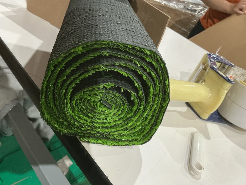Condition photo showing Good Condition for indoor and outdoor balcony faux fake grass rug with drainage holes 4 feet x 8 feet artificial grass carpet artificial turf mat customizable fake grass lawn synthetic green grass 0.4”4ftx8ft