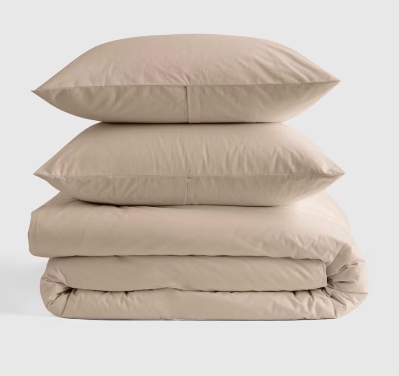 organic brushed cotton duvet cover set, king/cal king, toffee
