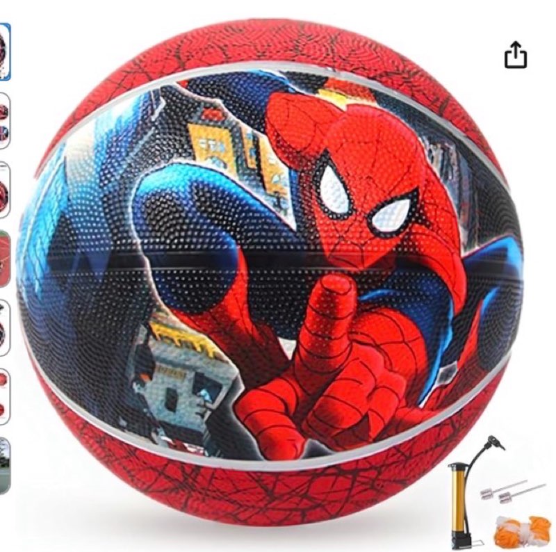 Marvel Spider-Man Basketball Size 6, Avengers Indoor and Outdoor Game Youth Sports Ball for Boys and