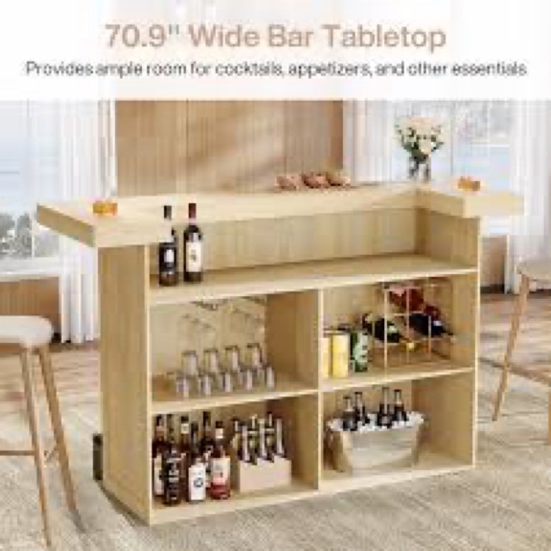 70.9 Inch 4-Tier Bar Cabinet,Home Bar