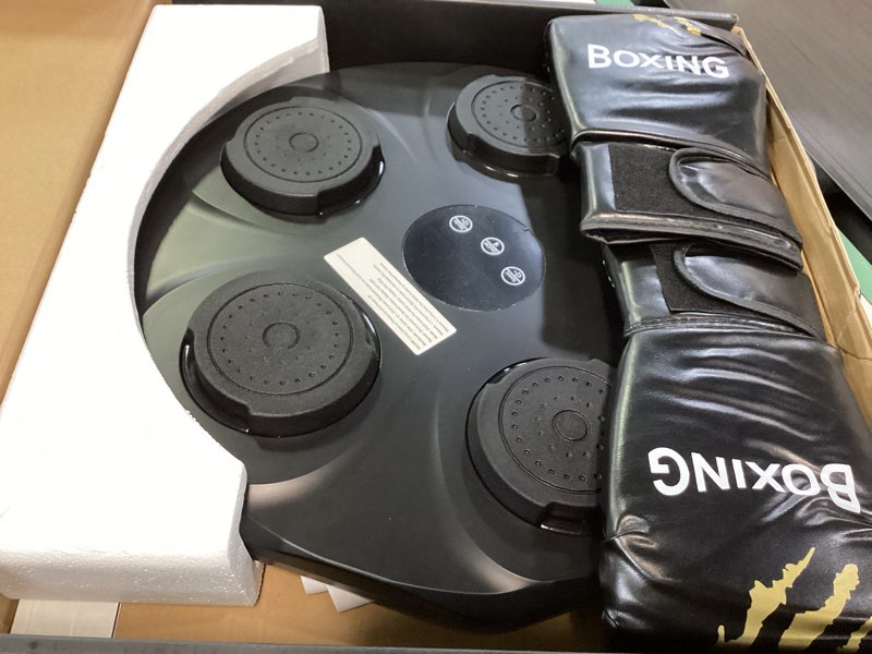 Condition photo showing As Is for Music Boxing Machine, Interactive Punching Trainer with Boxing Gloves, Large Size Wall Mounted Electronic Boxing Target for Adult Kids, 9 Modes & 9 Speeds Black