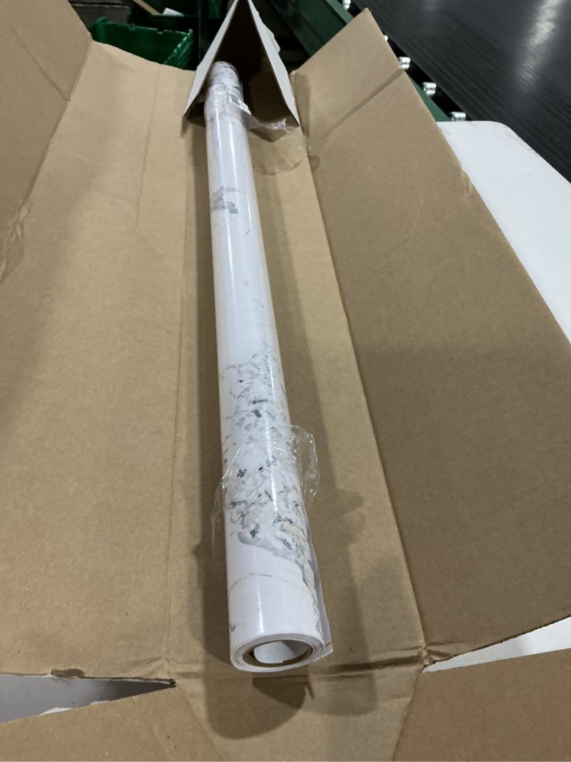 Condition photo showing Good Condition for veelike spruce white marble contact paper for countertops peel and stick waterproof kitchen countertop contact paper 118''x32'' wide glossy marble wallpaper adhesive countertop covering for bathroom 32" x 118"