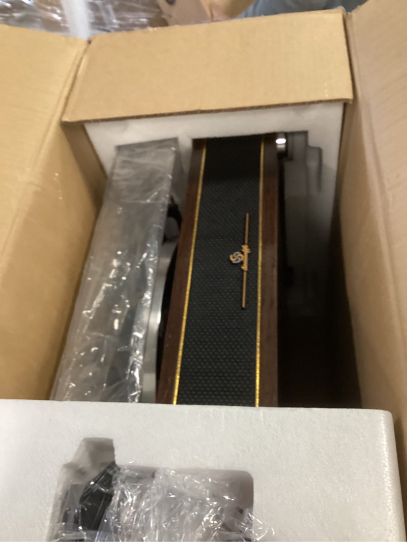 Condition photo showing Good Condition for Turntable Record Player with Built-in Speakers, Vinyl Record Player Support Bluetooth Playback Auto Stop 33&45 RPM Speed RCA Line Out AUX in All-in-one Belt-Drive Turntable for Vinyl Records Brown