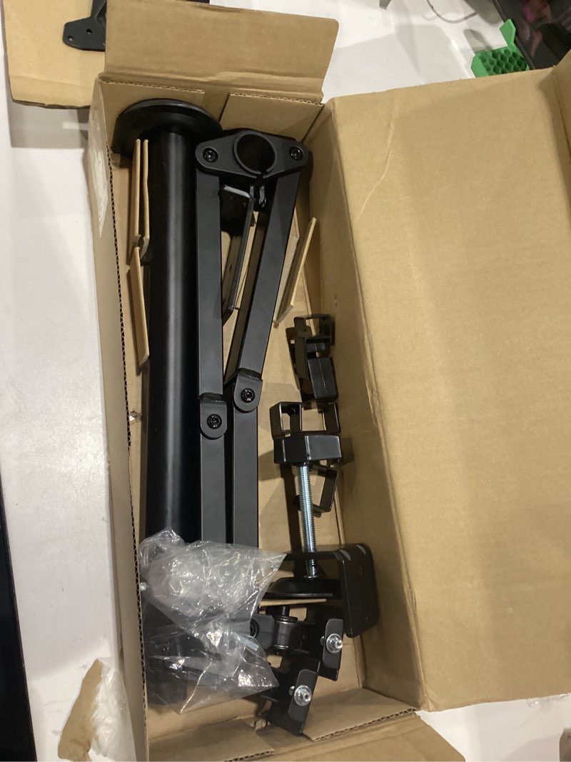 Condition photo showing Good Condition for ergear dual monitor stand, heavy duty adjustable monitor desk mount for 2 screens up to 32 inches, fully adjustable height, tilt, swivel, rotate, supports 17.6 lbs per monitor arm, easy installation 13" - 32" black