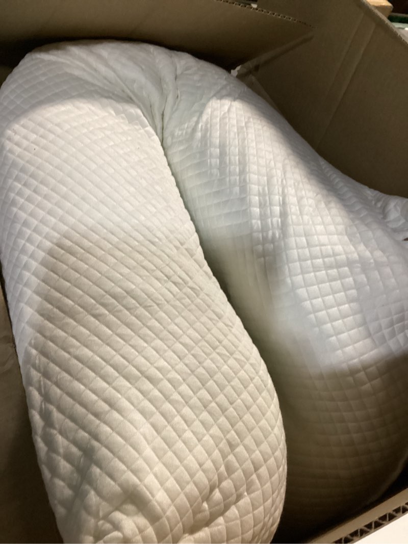 Condition photo showing Good Condition for ZTVZTV Wedge Headboard Pillow for Bed, Full Dorm Headboard Pillow Support for Sitting Up, Reading, Relaxing, Bolster Pillow with Removable Washable Cover, White Full White - Bamboo-viscose Cover